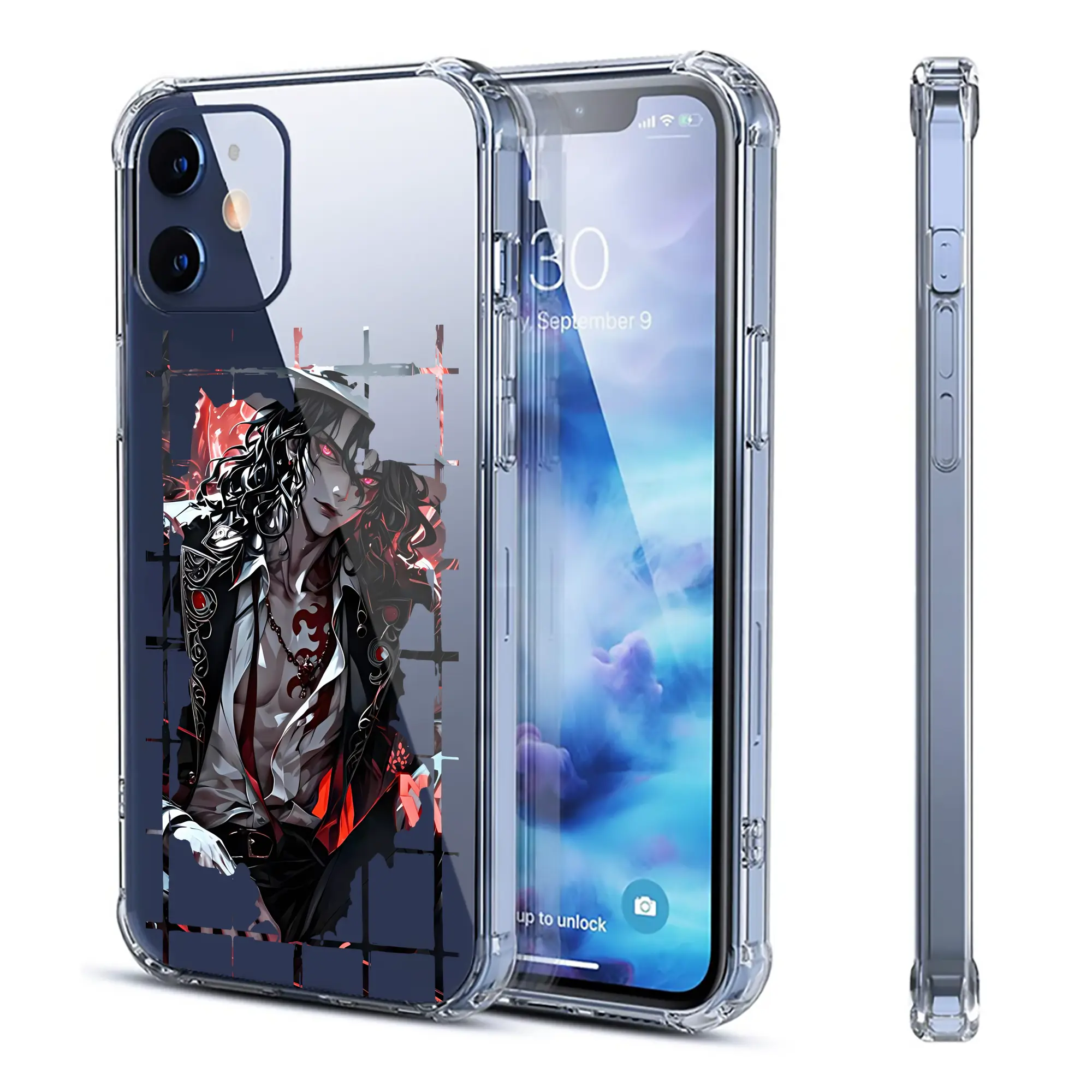 鬼滅の刃 グッズ,鬼舞辻 無惨 - IPhone 12シリーズ対応 ・ 透明スマホケース ・ クリアソフトケース ・ TPU素材 ・ 耐衝撃 ・ 高密着 ・ 防汚 防指紋 ・ 簡単着脱